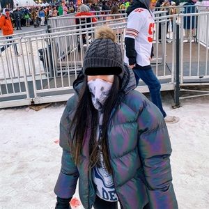 Iridescent puffer jacket!! Perfect for snowglobe!!